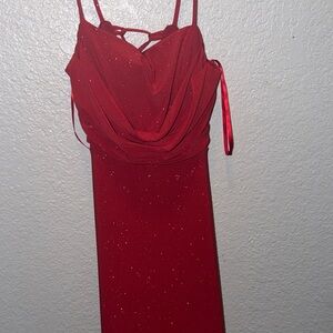 Windsor Strapless Red Glitter Dress